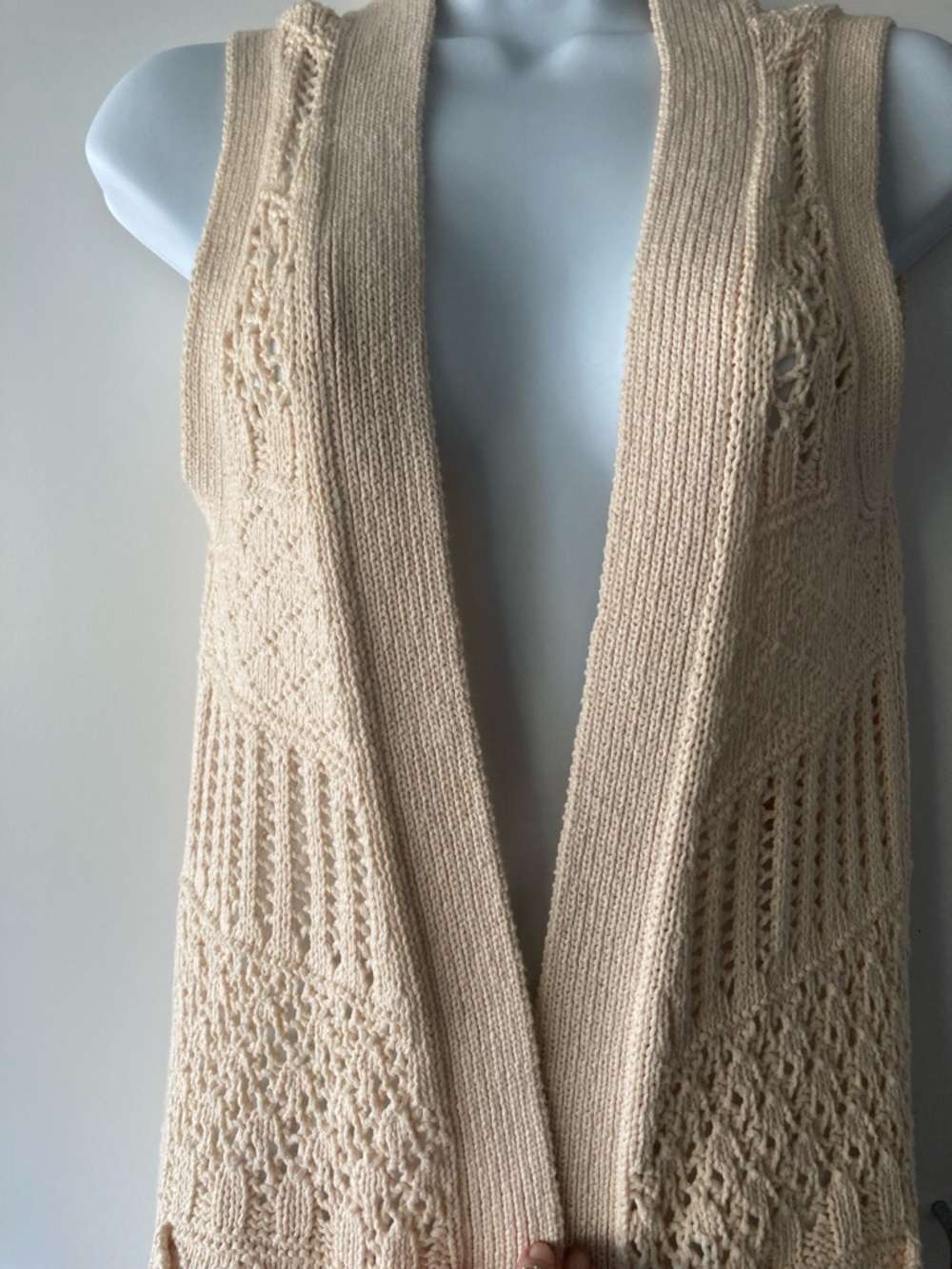 MINKPINK Open Knit Vest in Cream
